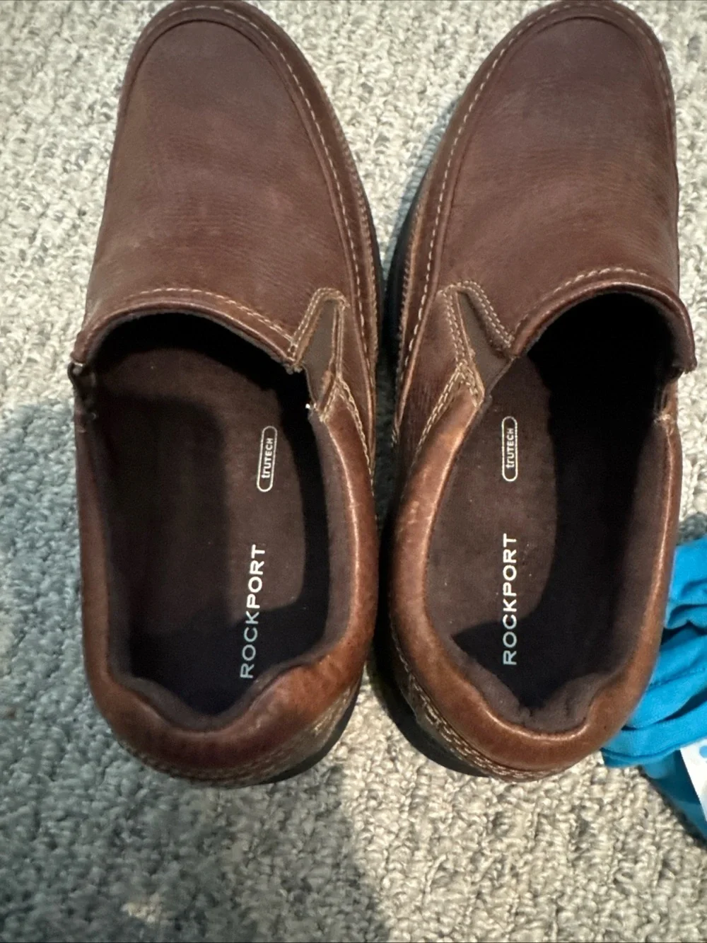 Rockport Men’s 9.5 M Brown Leather Slip-On Loafers Walking